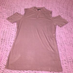 Rose goldish Blouse with cleavage and sleeve cut🤤